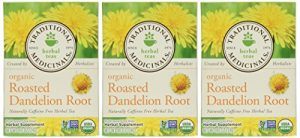 Traditional Medicinals Organic Roasted Dandelion Root, 16-Count Boxes (Pack of 3)