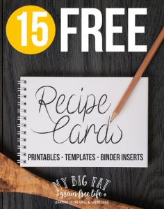 15 FREE Recipe Cards Printables, Templates, and Binder Inserts