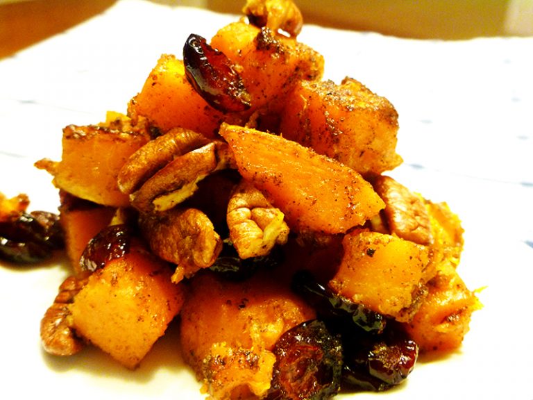 Spiced Butternut Squash with Dried Cranberries and Toasted Pecans (AIP Option, Paleo, GAPS, SCD)