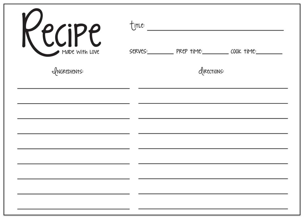 Free Recipe Card Templates to Print (PDF Downloads)