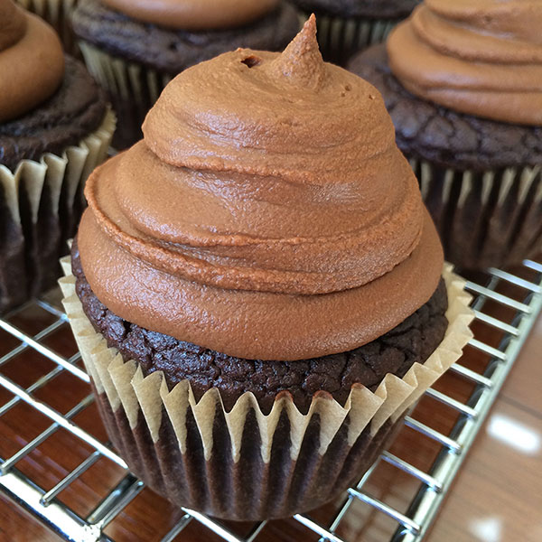 chocolate cupcake and sweet potato frosting