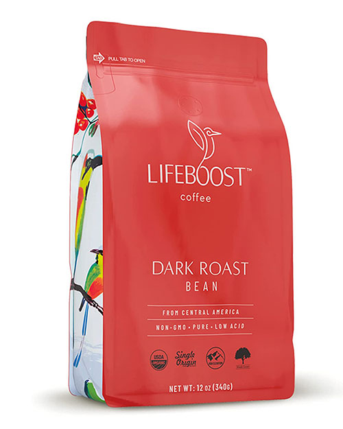 Lifeboost Coffee Whole Bean Coffee Dark Roast - Low Acid