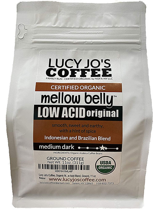 Lucy Jo's Coffee Roastery, Organic Mellow Belly Low Acid Blend