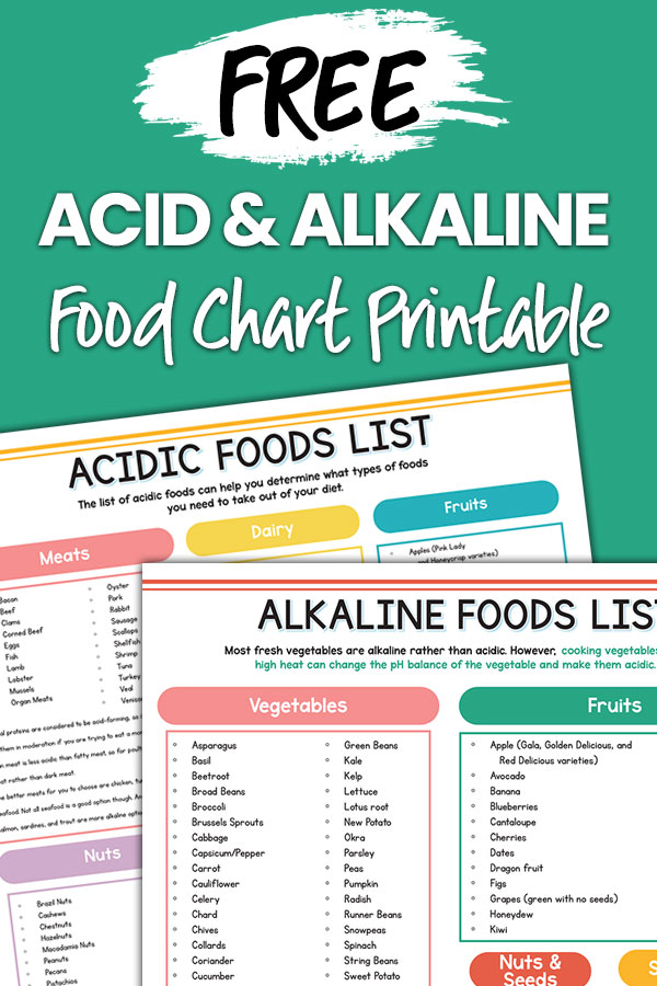 Free Acid & Alkaline Food Chart Printable PDF and List