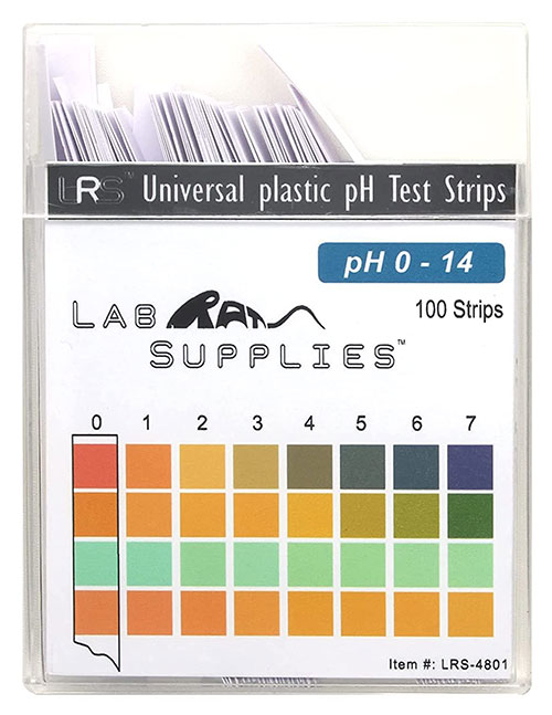pH strips for testing acidity