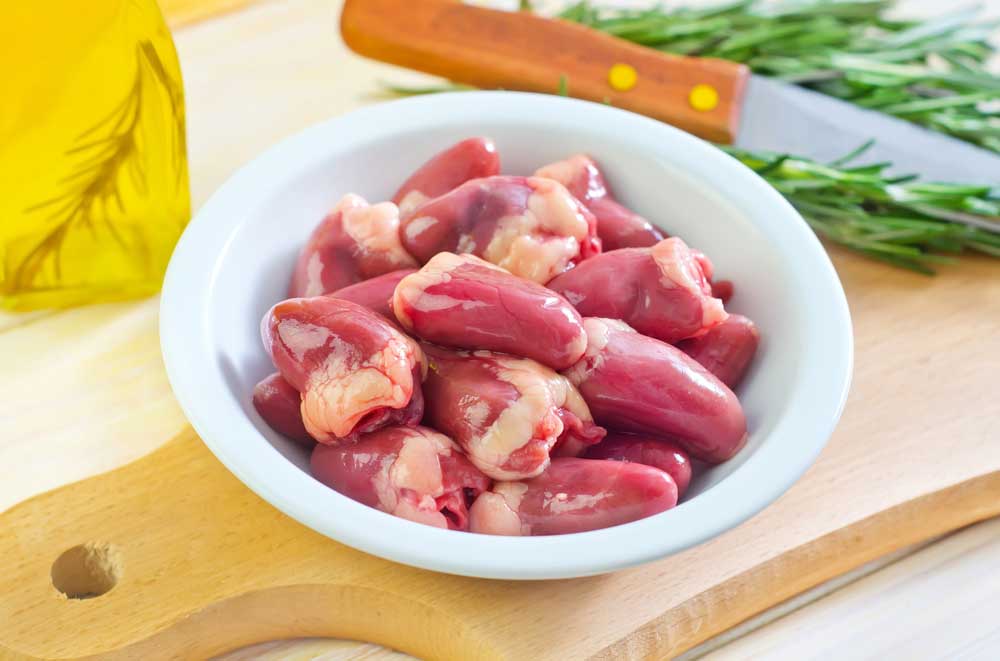 chicken hearts raw