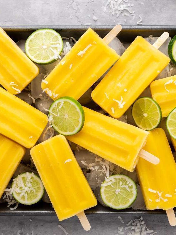 coconut lime mango popsicles dairy free