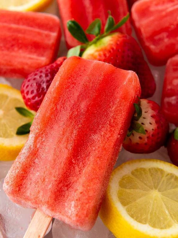 sweet treat lemon strawberry popsicles