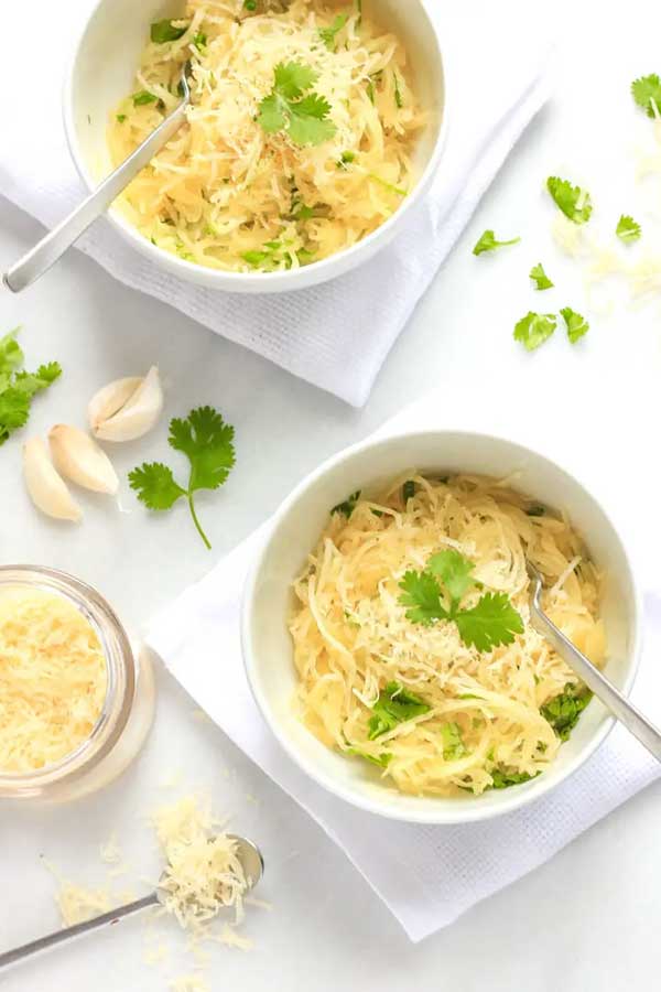 Garlic Cilantro Spaghetti Squash Bowl