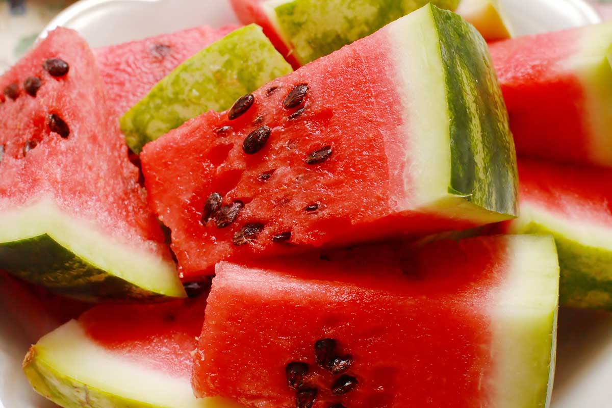 red watermelon chunks