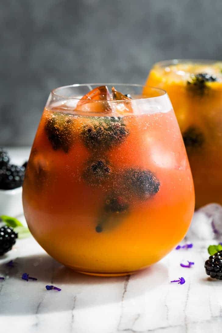 mango blackberry kombucha mocktail